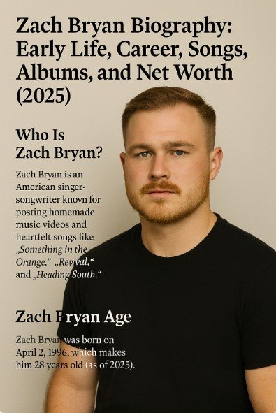 Zach Bryan Biography: Early Life, Career, Songs, Albums, and Net Worth (2025)