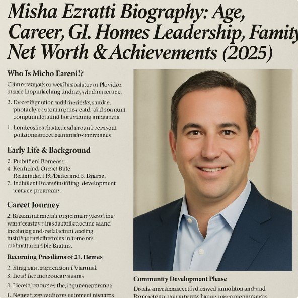 Misha Ezratti Biography: Age, Career, GL Homes Leadership, Family, Net Worth & Achievements (2025)