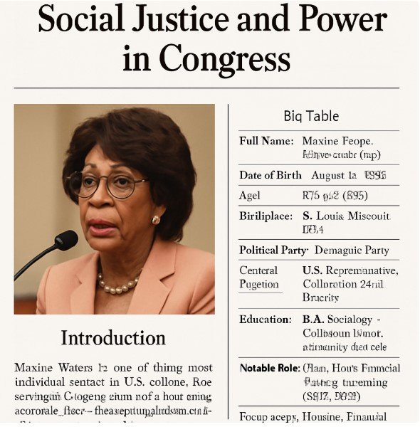 Maxine Waters: A Lifelong Champion of Social Justice and Power in Congress