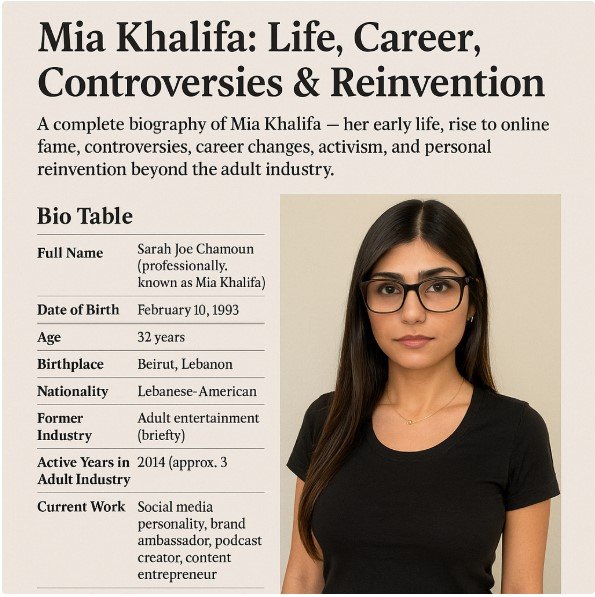 Mia Khalifa: Life, Career, Controversies & Reinvention
