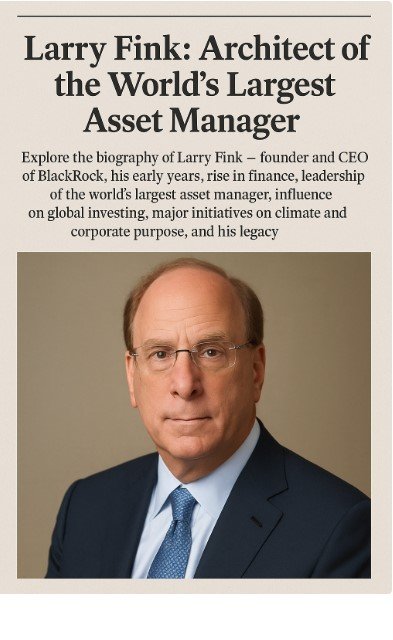 Larry Fink: Architect of the World’s Largest Asset Manager and a New Vision for Capitalism